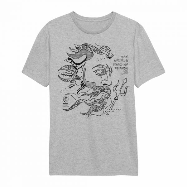 Cretoons God Poseidon Mens T-Shirt - Heritage Collection Grey